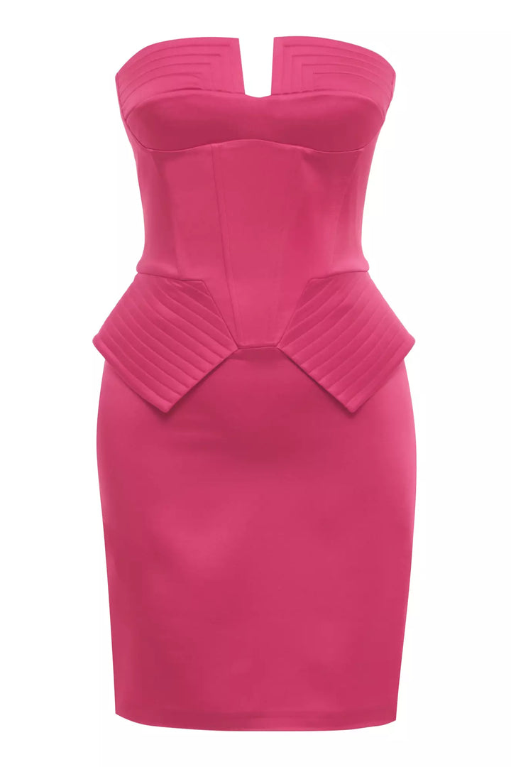 FRV Fuchsia satin sleeveless mini dress - Puebla