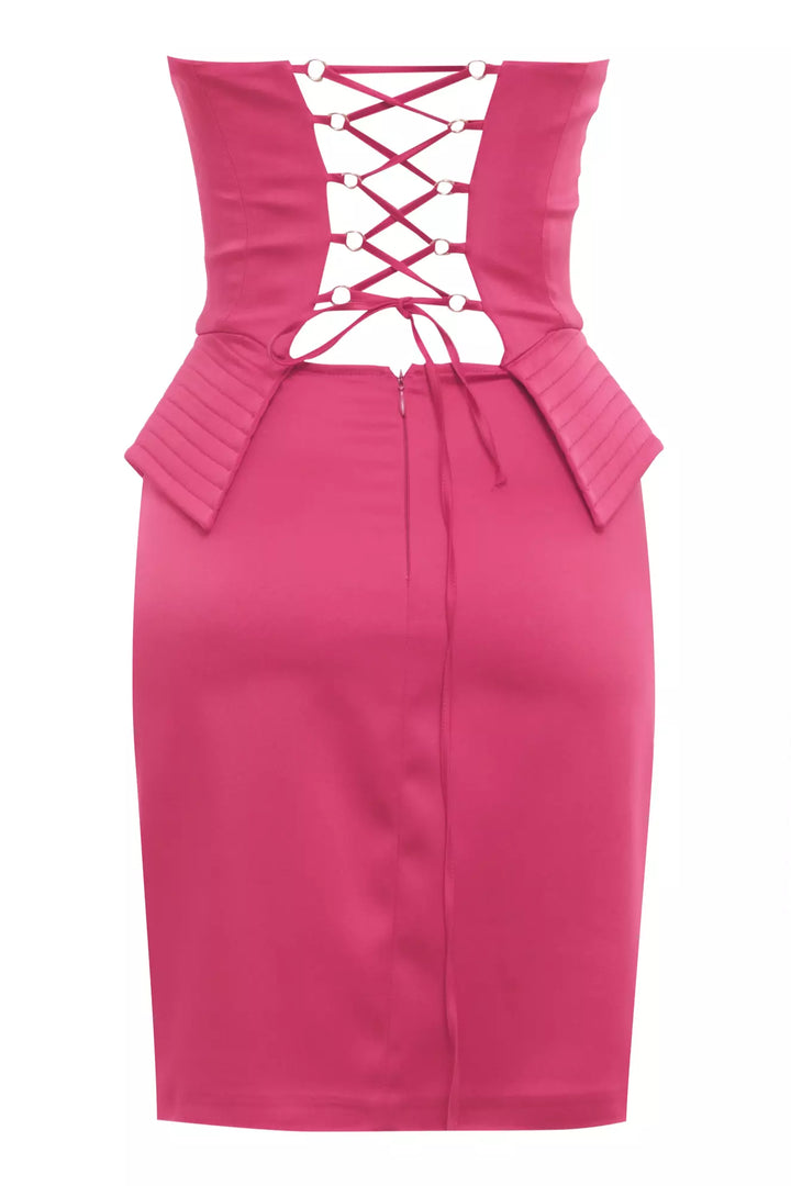 FRV Fuchsia satin sleeveless mini dress - Puebla