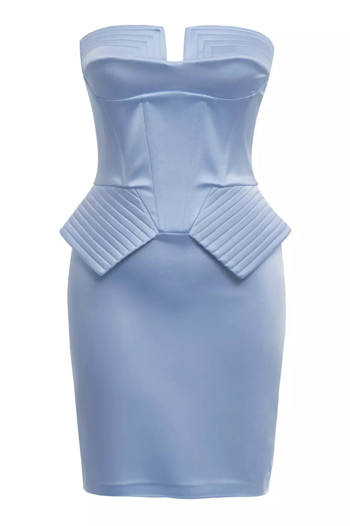 FRV Blue satin sleeveless mini dress - Mesa