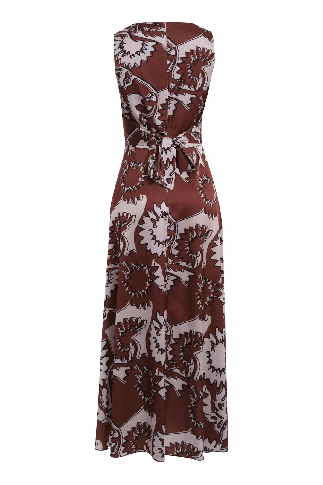 FRV Printed satin sleeveless long dress - Pine Hills