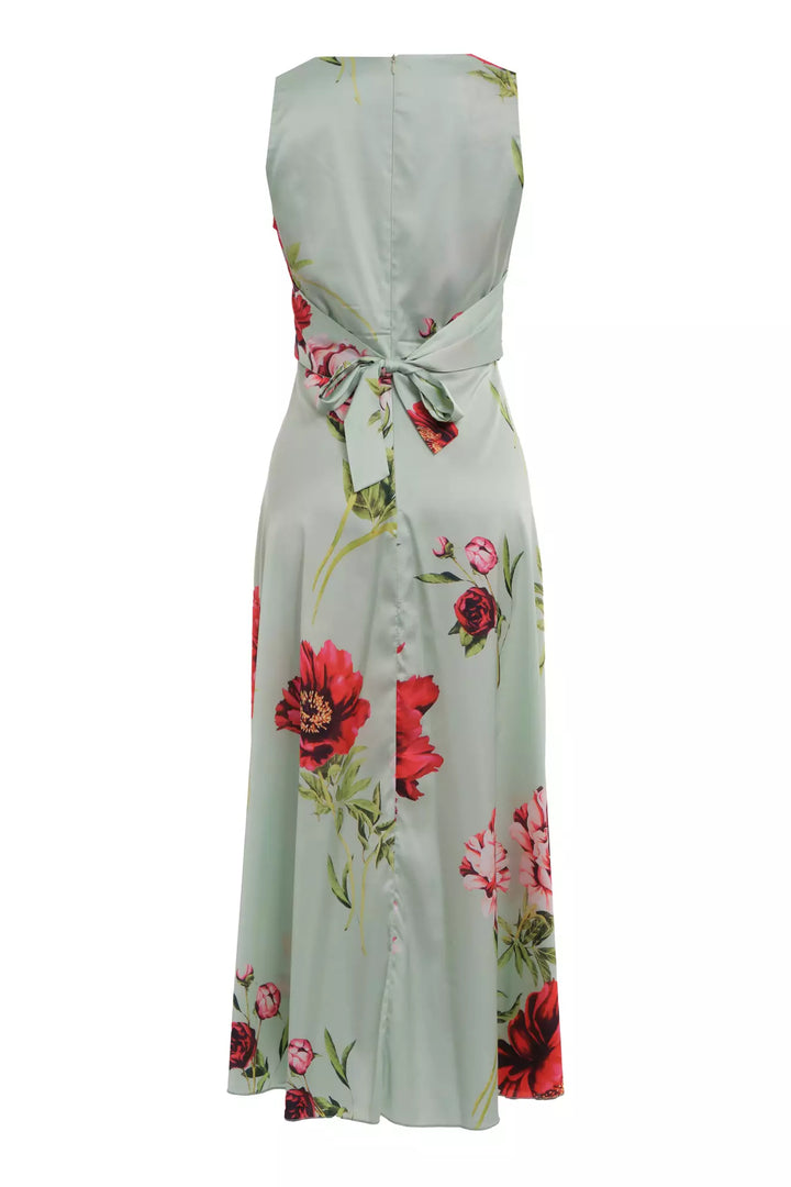 FRV Printed satin sleeveless long dress - Kramatorsk
