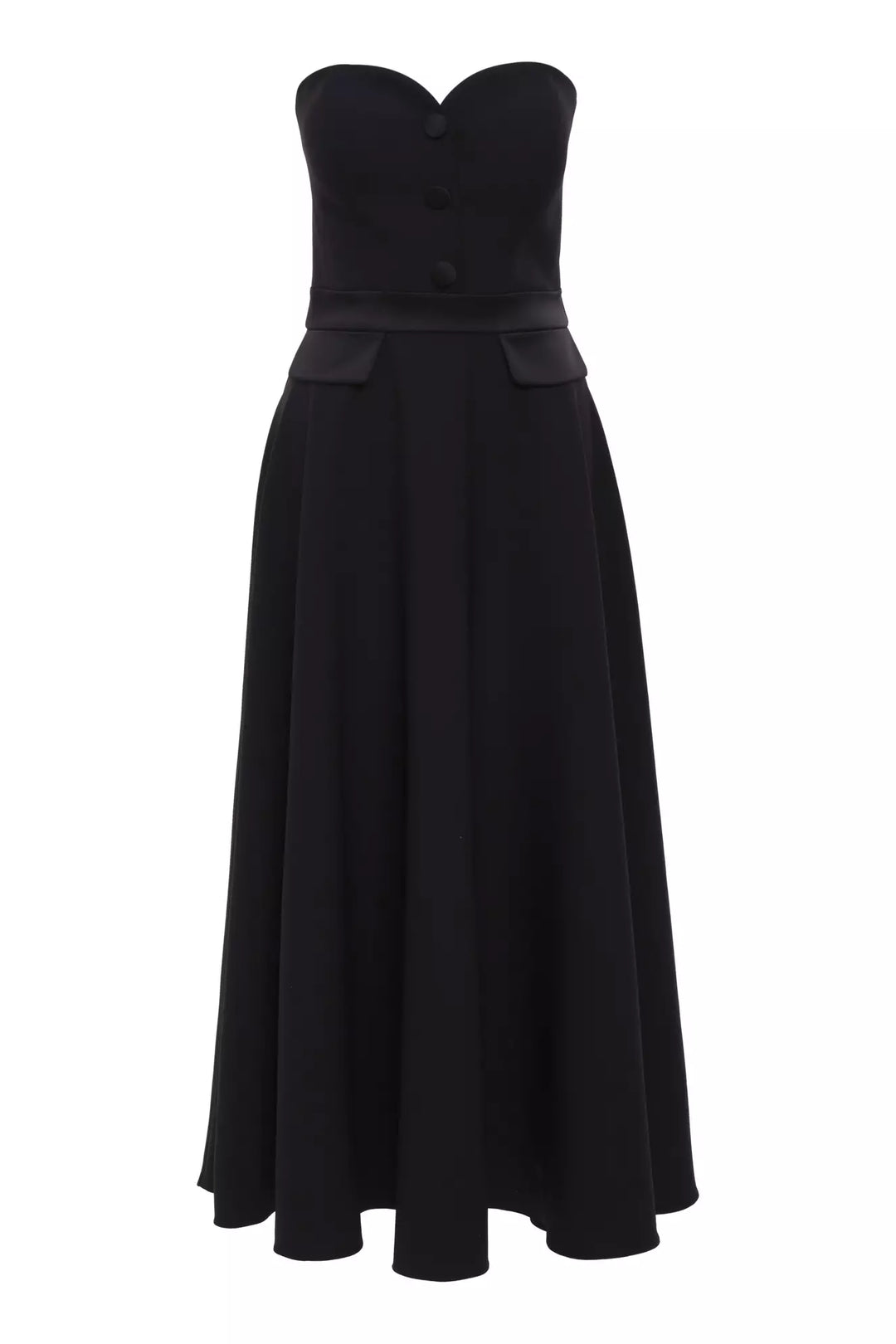 FRV Black crepe strapless midi dress - El Mirage