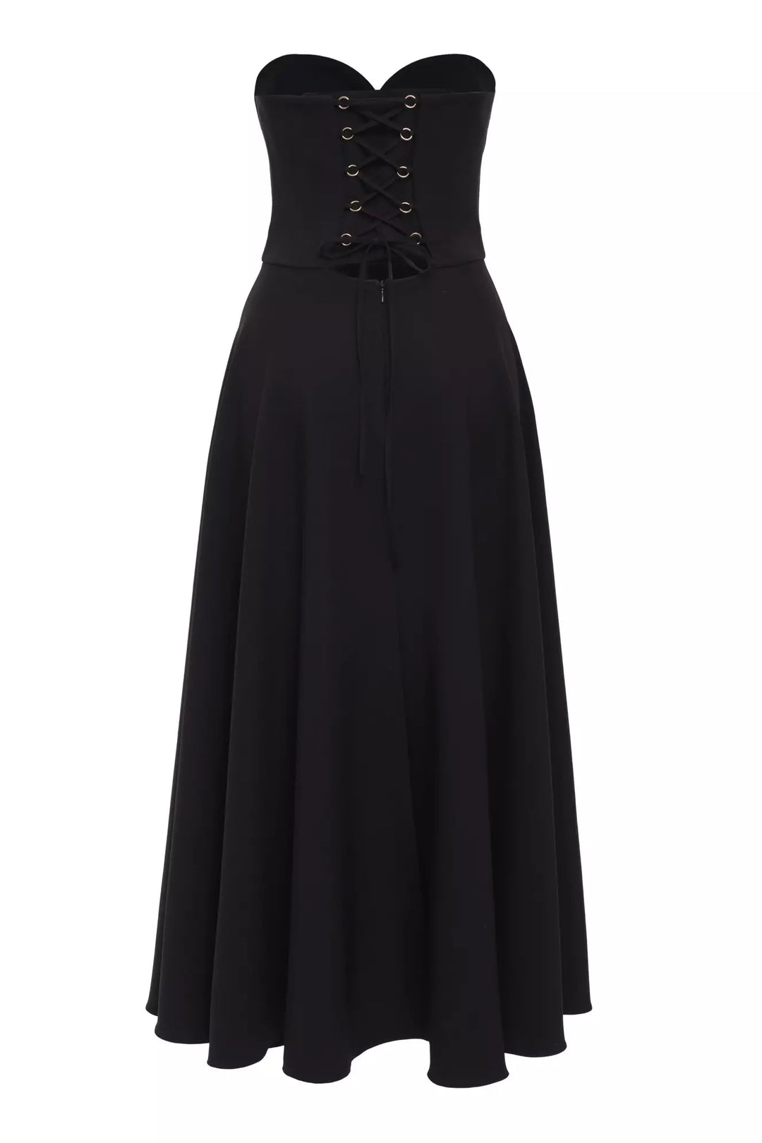 FRV Black crepe strapless midi dress - El Mirage