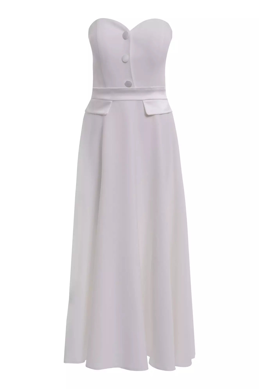 FRV White crepe strapless midi dress - Gillingham