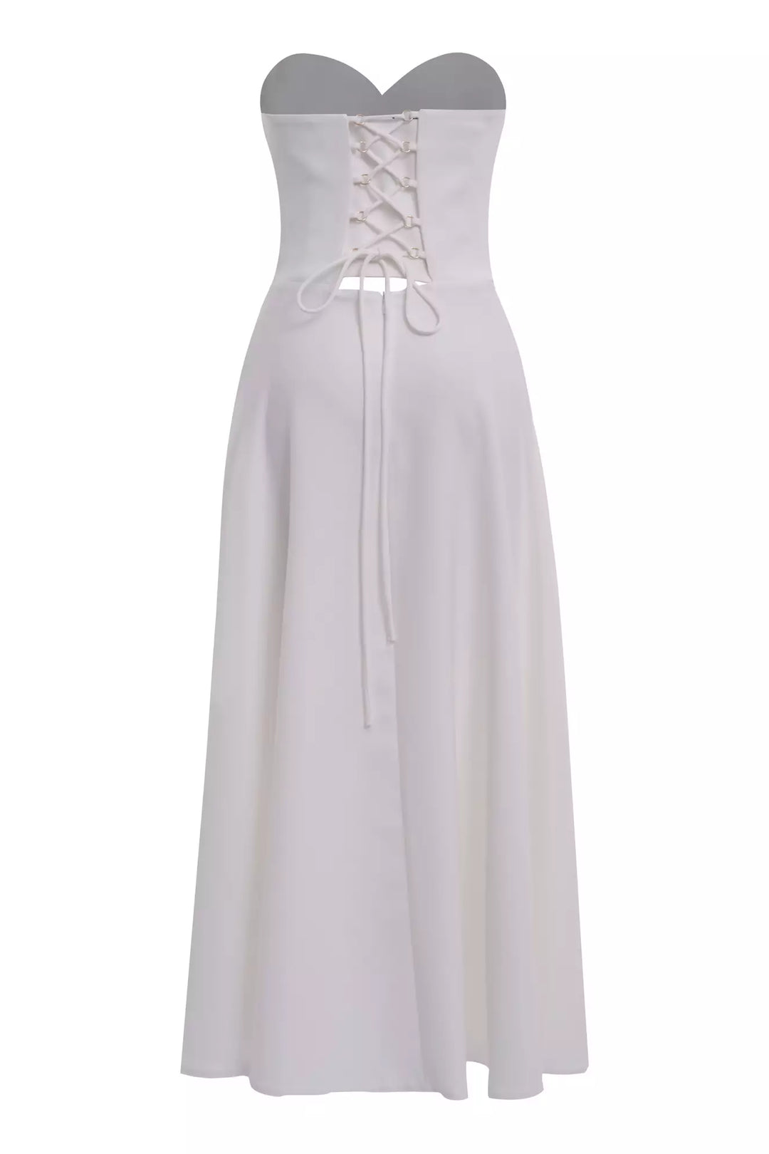 FRV White crepe strapless midi dress - Gillingham