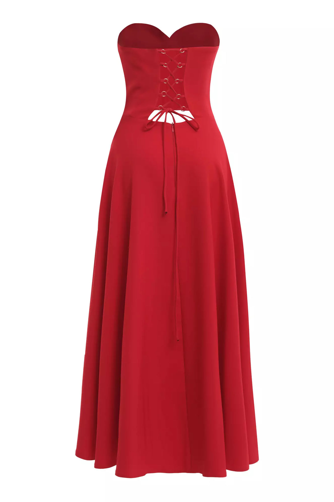 FRV Red crepe strapless midi dress - Bondy