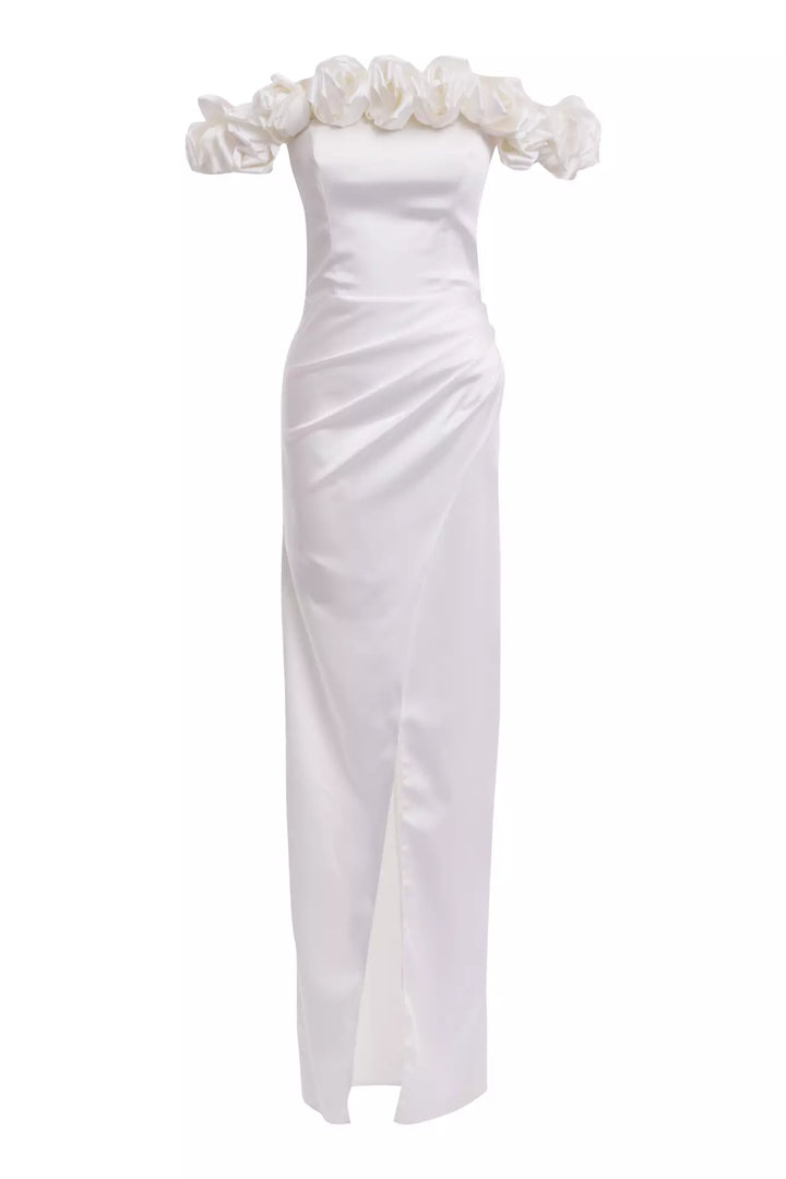 FRV White satin strapless long dress - Queen Creek