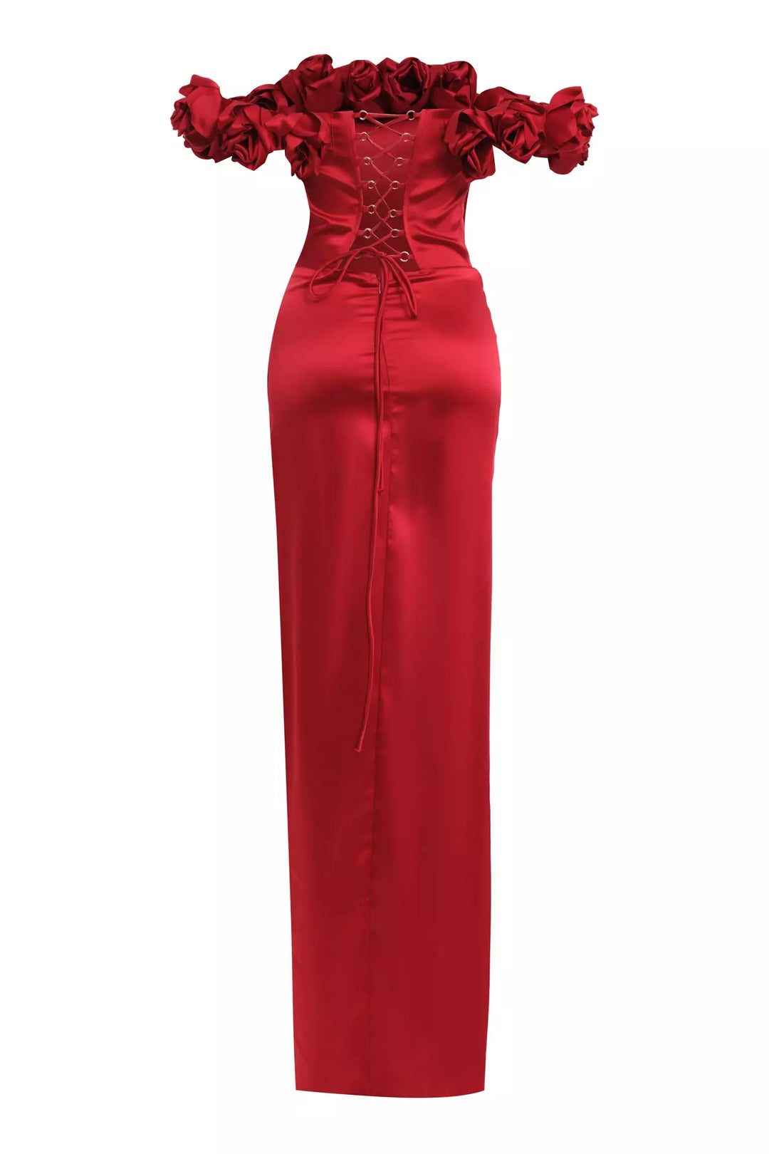 FRV Red satin strapless long dress - Cartagena