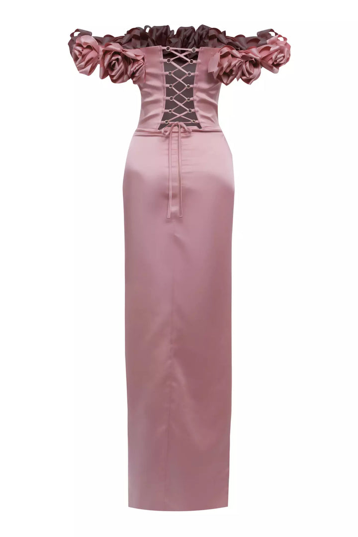 FRV Blush satin strapless long dress - Conegliano