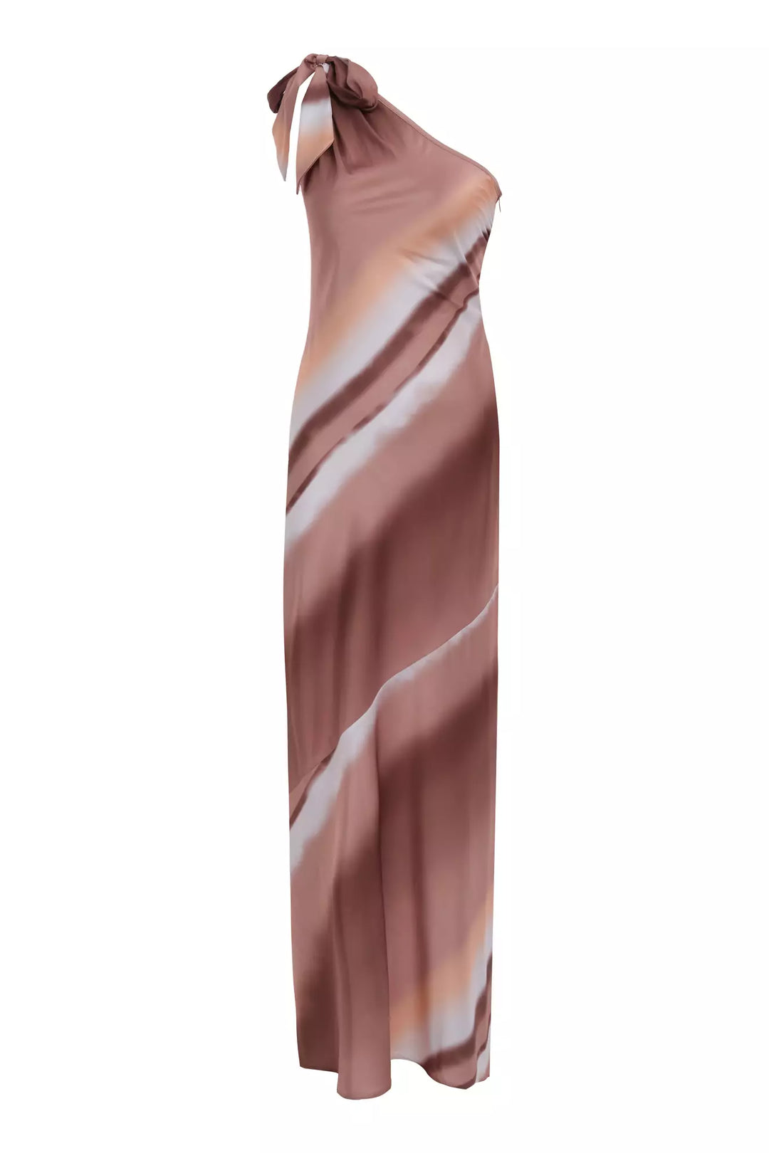 FRV Printed satin single sleeve long dress - Calimaya