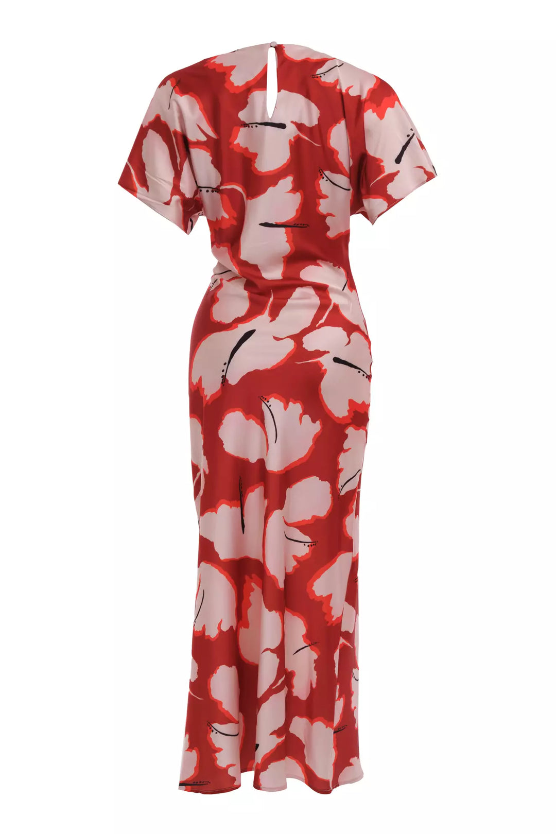 FRV Printed satin short sleeve long dress - Detmold