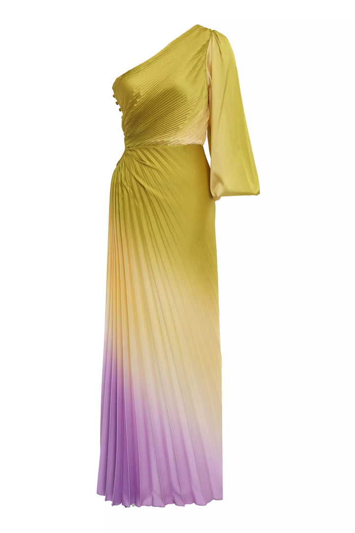 FRV Printed satin single sleeve long dress - Wausau