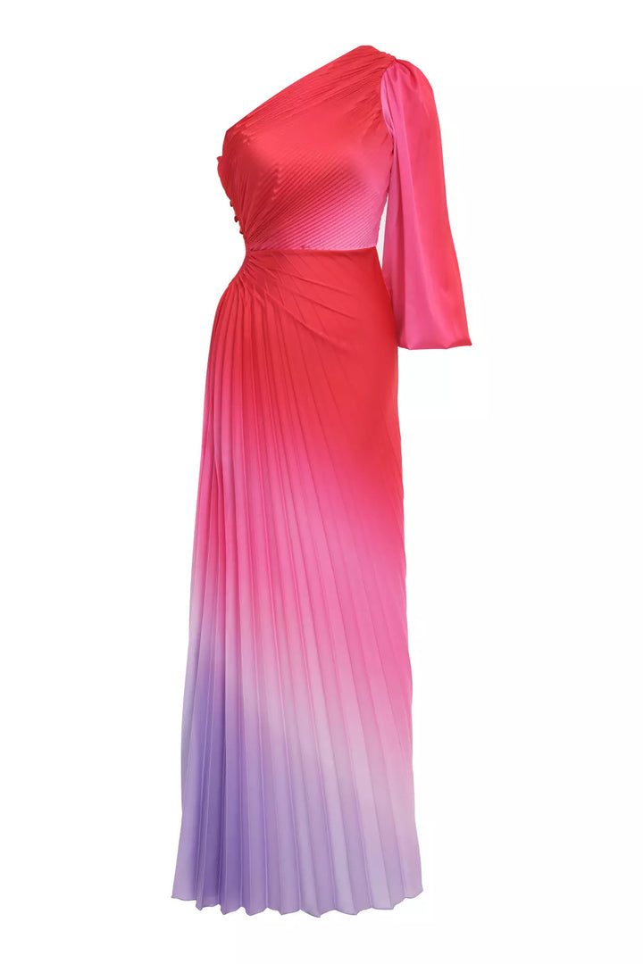 FRV Printed satin single sleeve long dress - Quincy