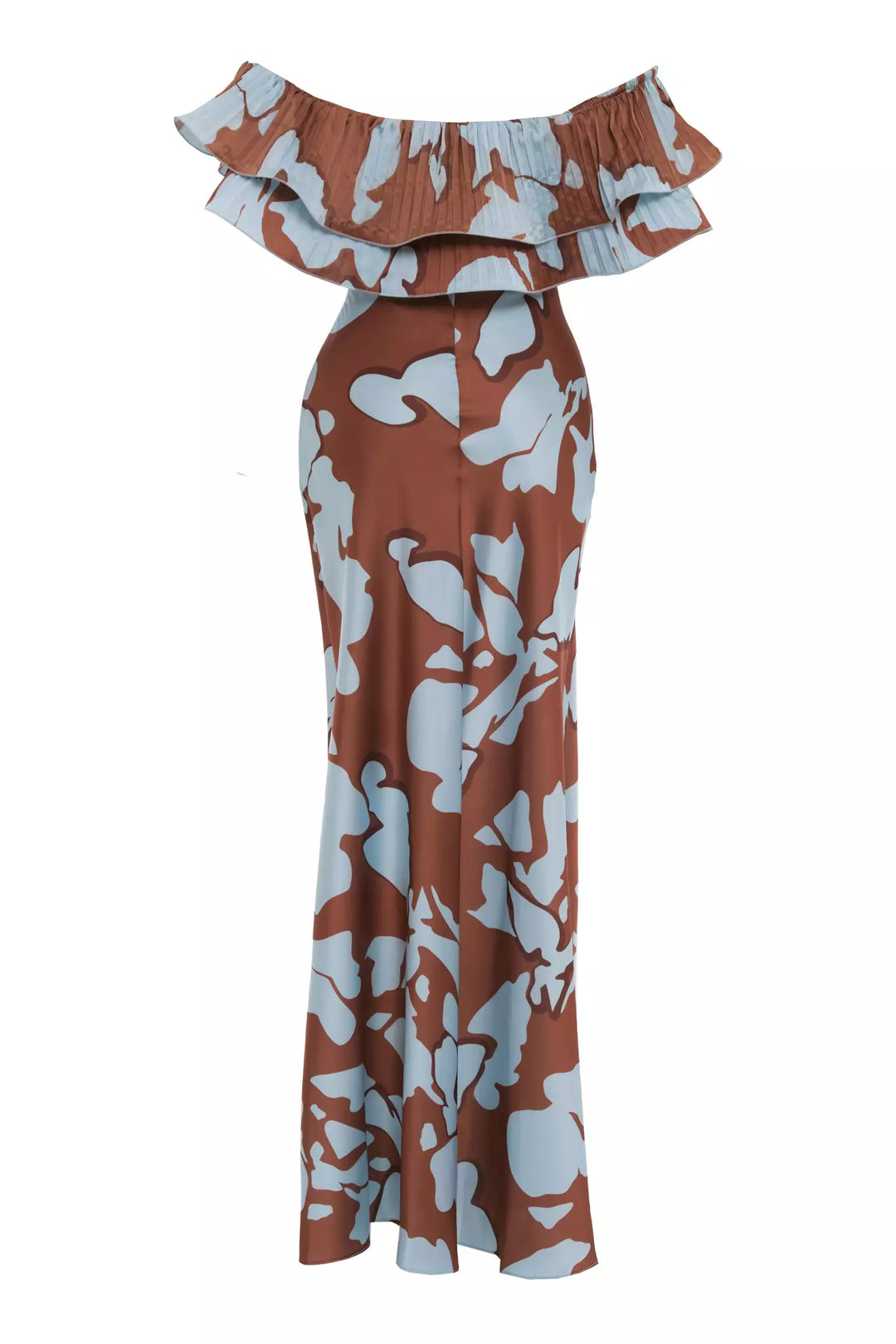 FRV Printed satin strapless long dress - Amiens