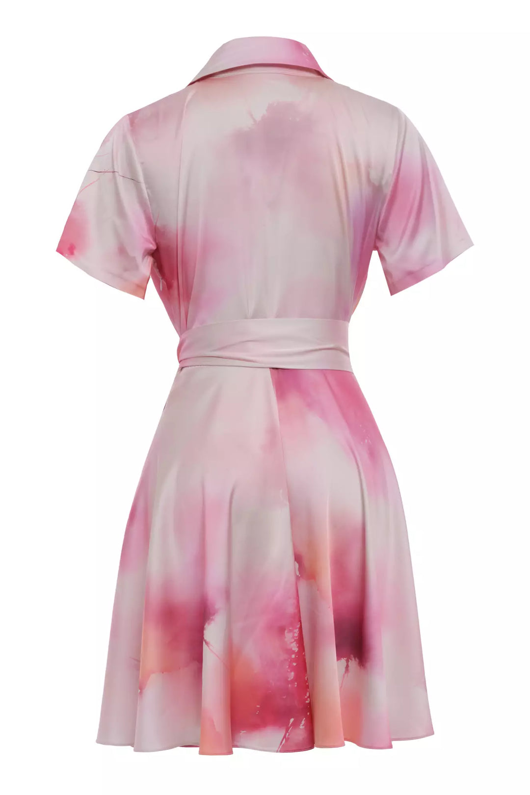 FRV Printed satin short sleeve mini dress - Hoffman Estates