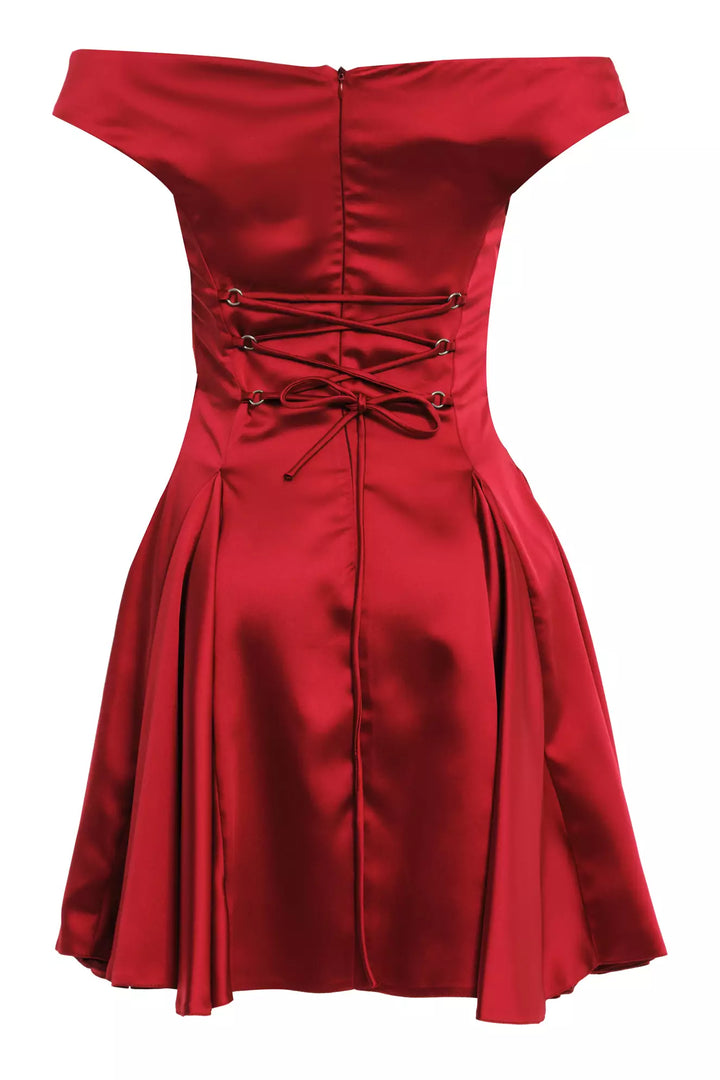 FRV Red satin sleeveless mini dress - Santa Clara del Cobre