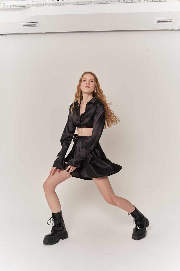 HLLY Women Nadia Skirt Black - Melton
