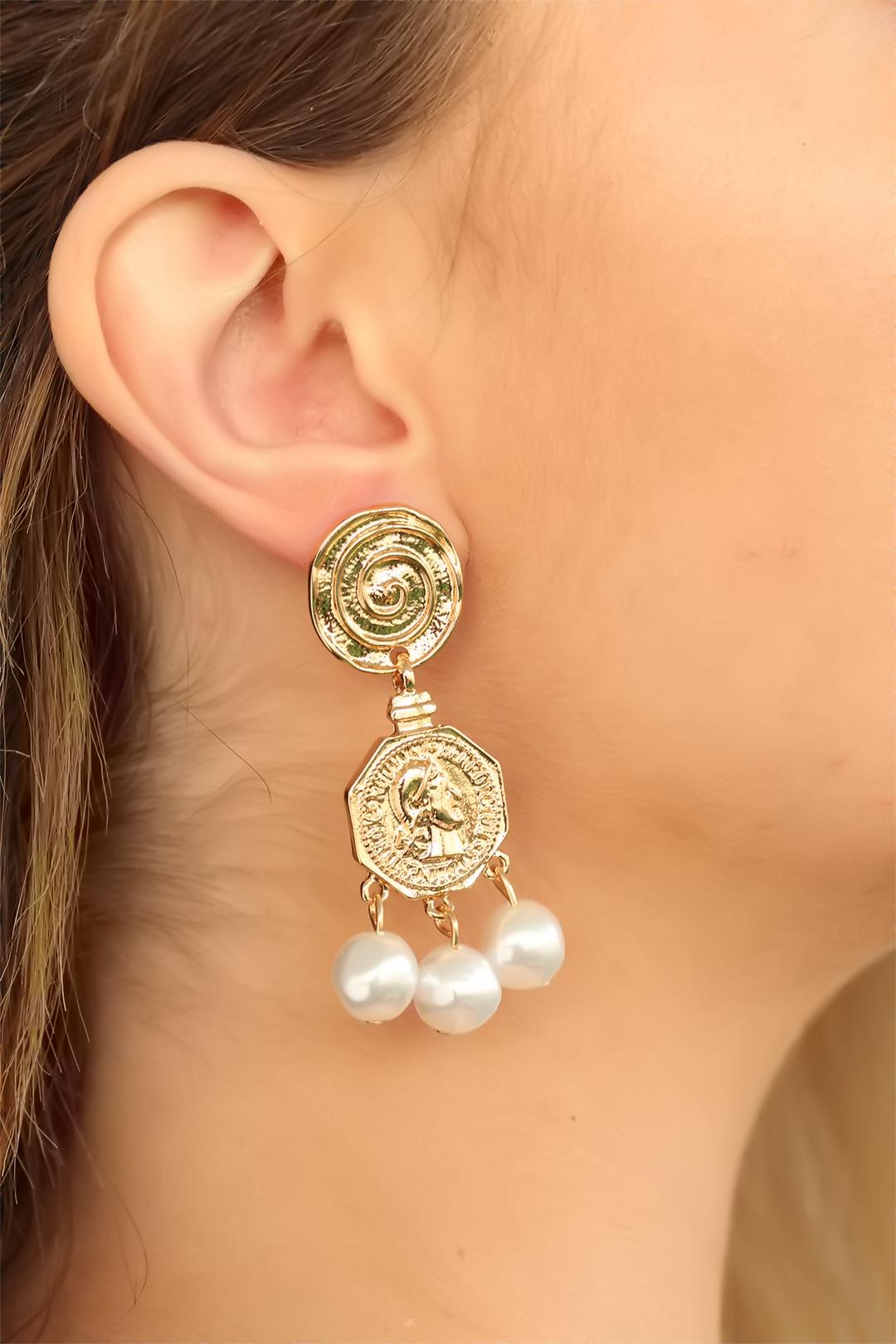 EBJ Dore Colored Lady Pearl Dangle Earrings - Nuevo Casas Grandes