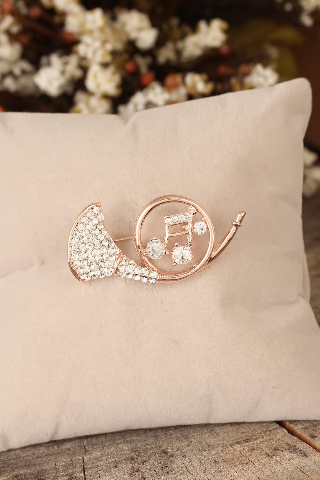 EBJ Saxophone Figured Brooch with Zircon Stone - Evans