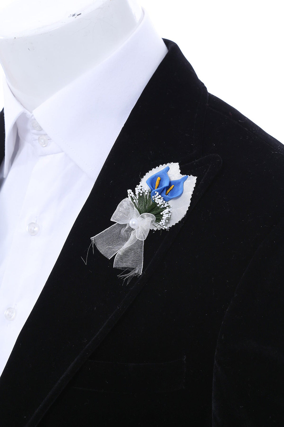 WSS Men Blue Lily and Ribbon Lapel Pin - Pleasanton