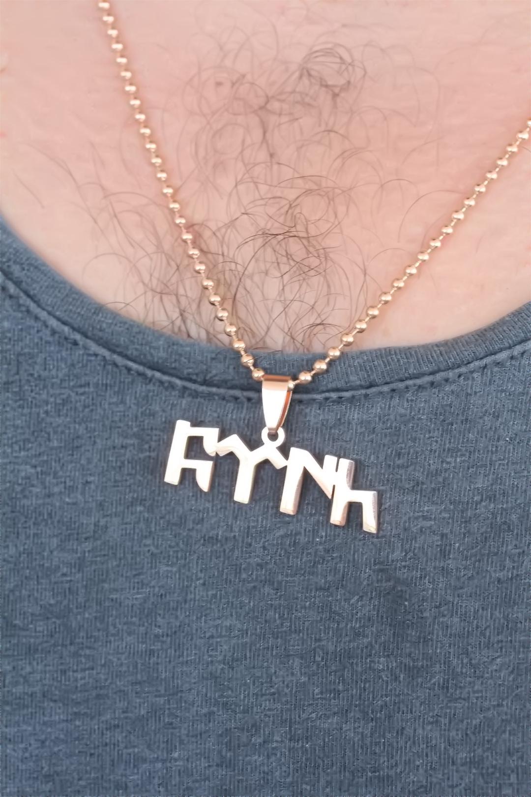 EBJ Rose Color Metal Gokturkic Turkish Script Figured Male Necklace - Bognor Regis