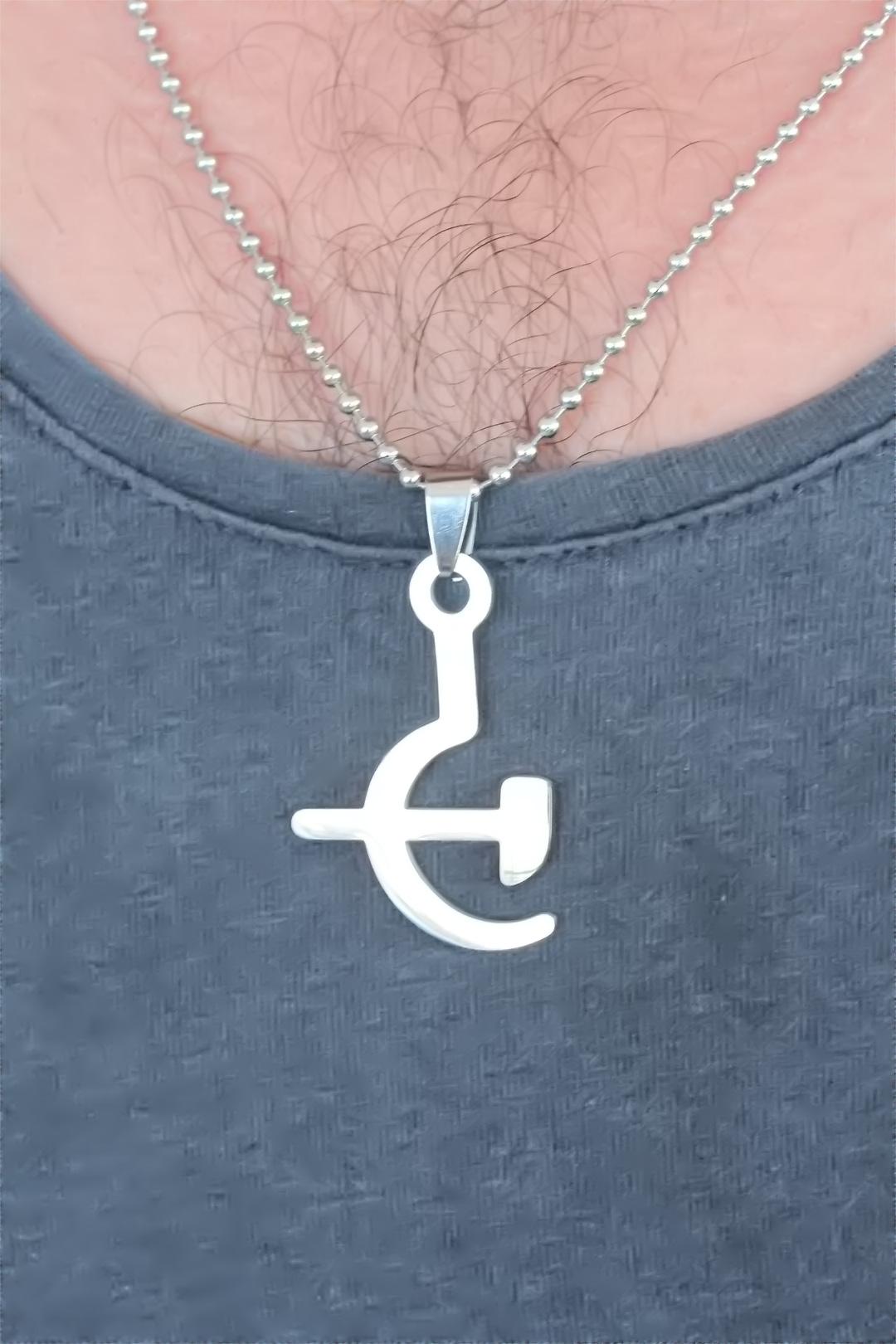EBJ Silver Color Metal Necklace with Axe and Axe Figure for Men - Union City