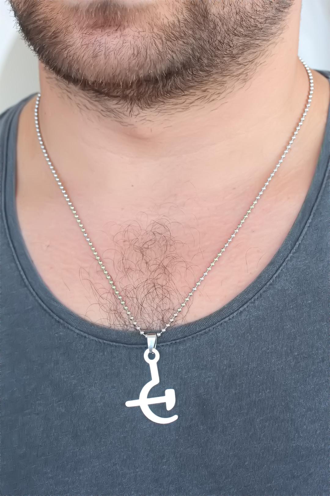 EBJ Silver Color Metal Necklace with Axe and Axe Figure for Men - Union City