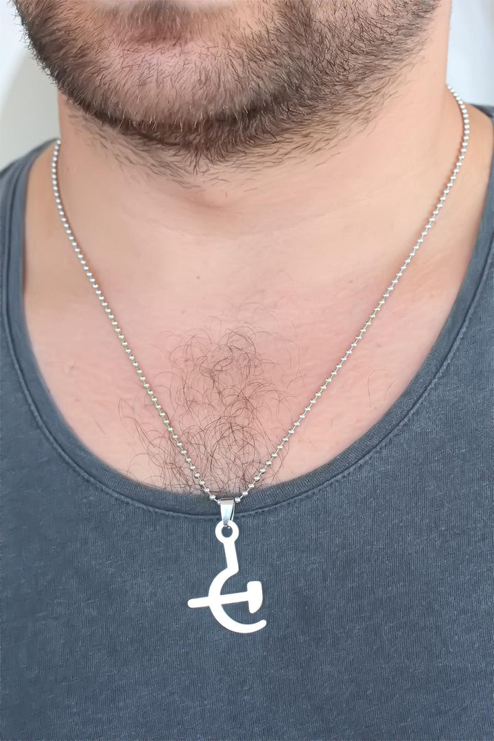 EBJ Silver Color Metal Necklace with Axe and Axe Figure for Men - Union City