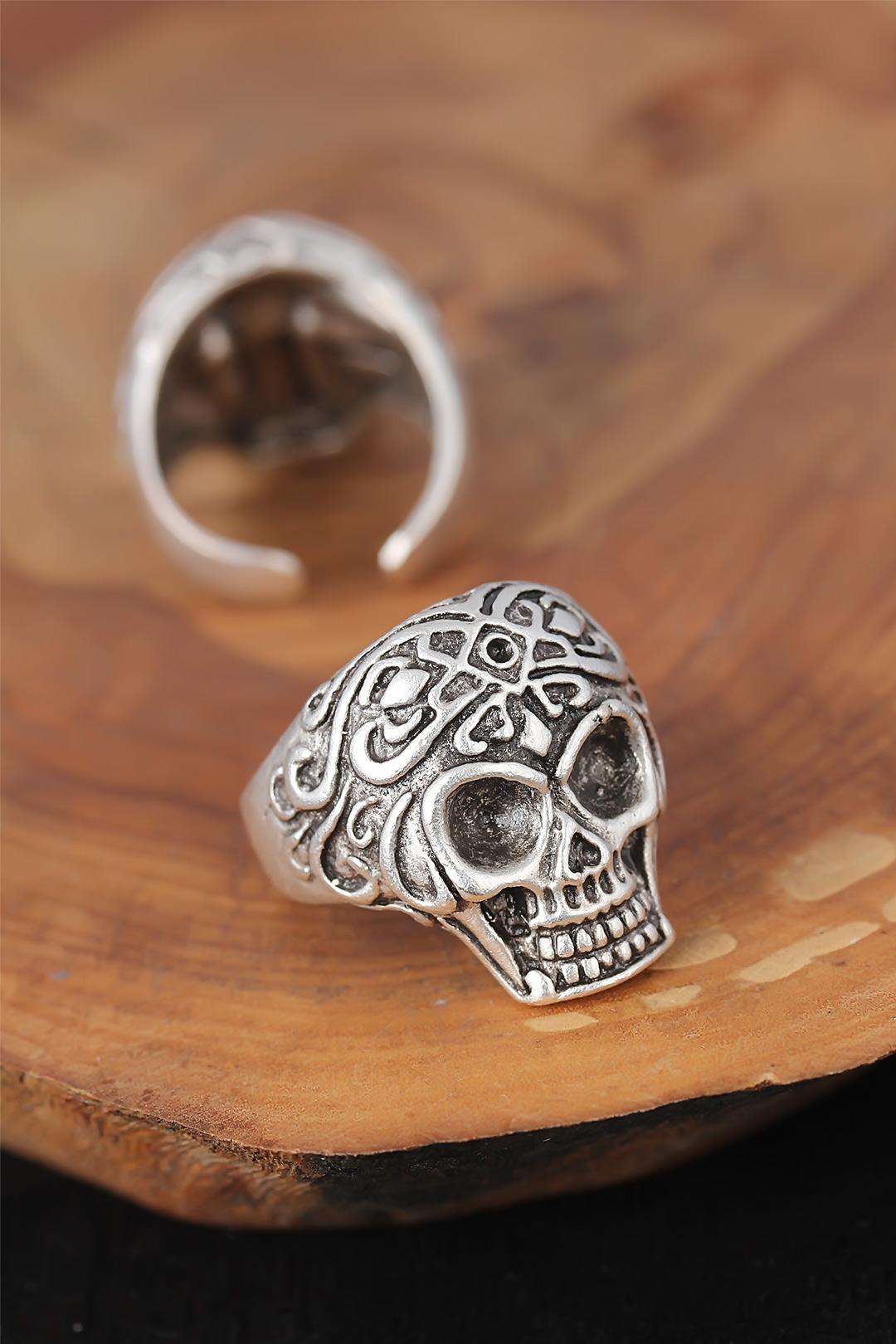 EBJ Silver Color Men's Skull Ring - Brookhaven