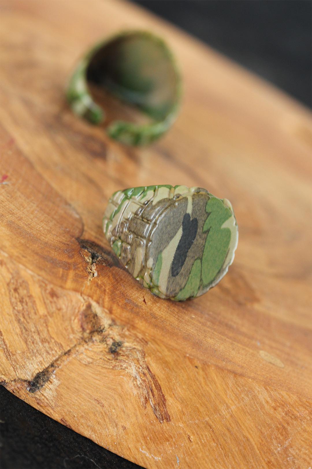 EBJ Adjustable Men's Ring with Camouflage Pattern - Denver