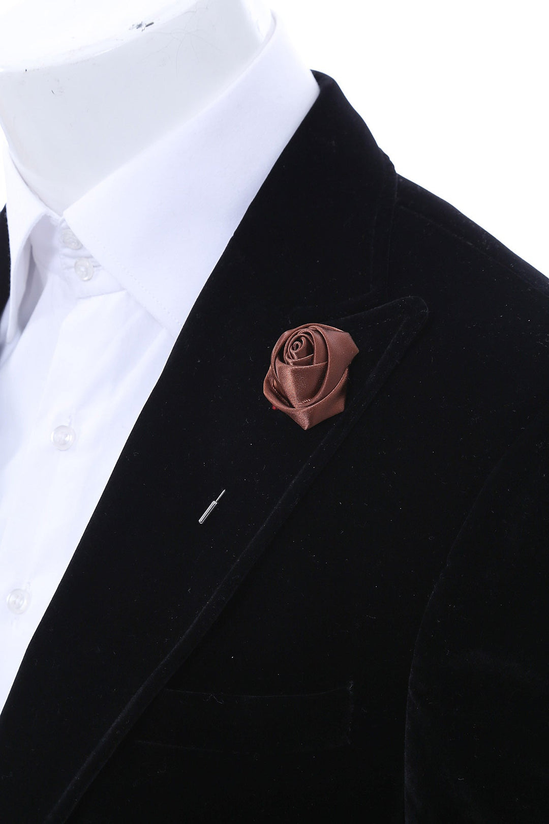 WSS Men Brown Blossom Lapel Pin - Vercelli