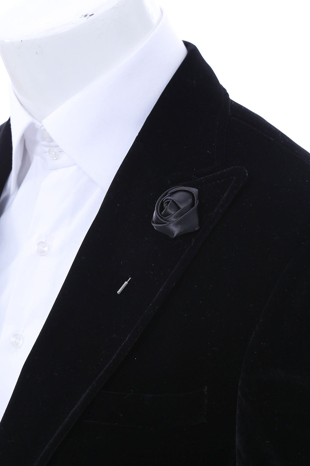 WSS Men Black Blossom Lapel Pin - Rome