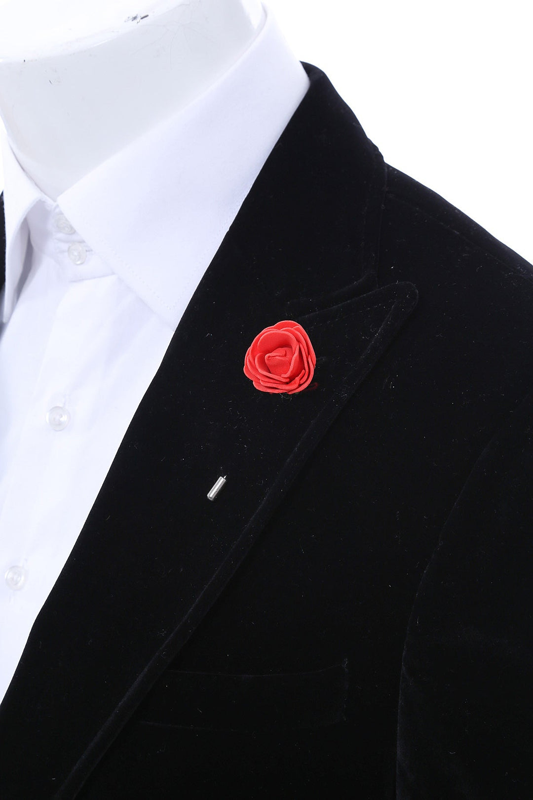 WSS Men Red Blossom Lapel Pin - Charleroi