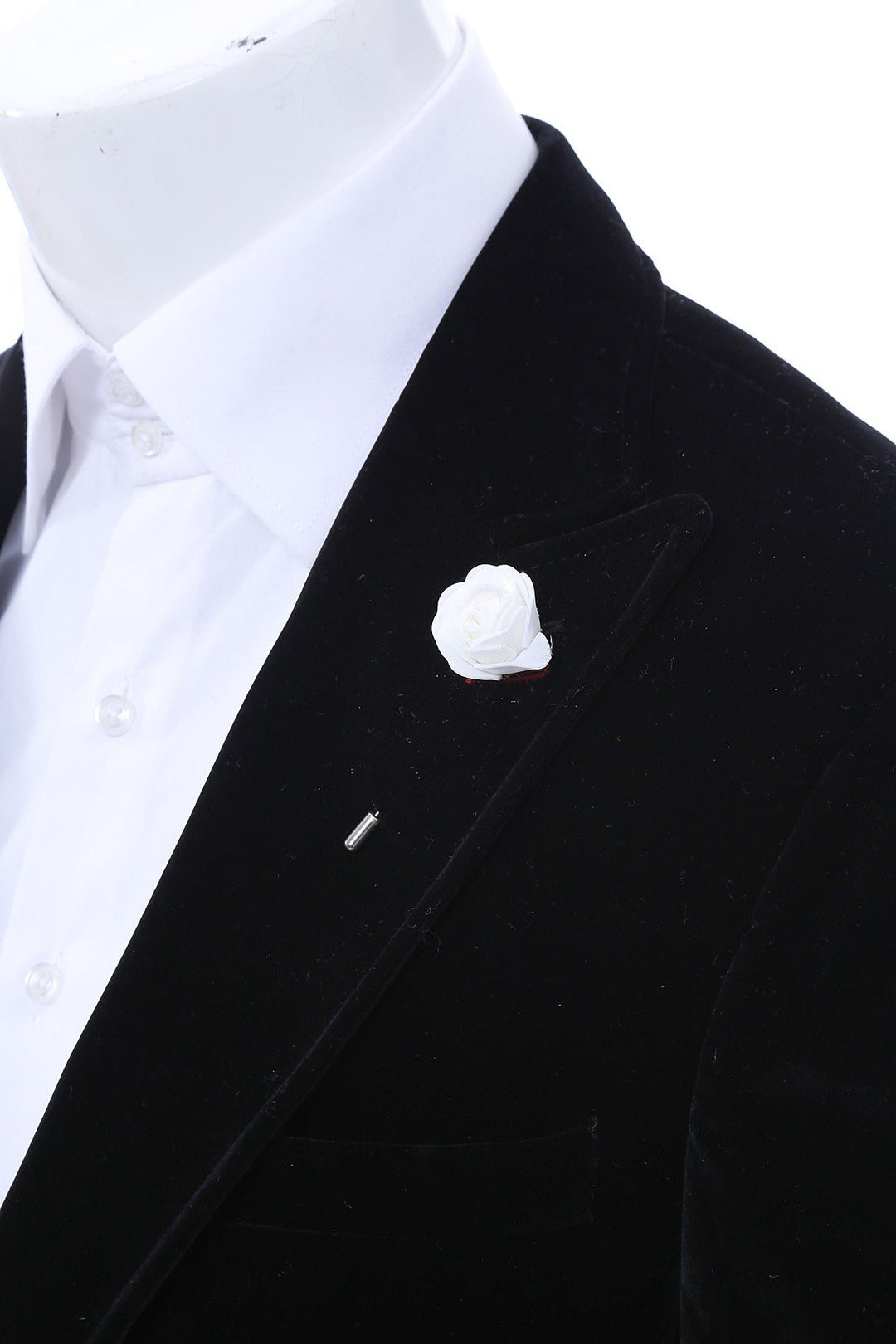WSS Men White Blossom Lapel Pin - Lerma