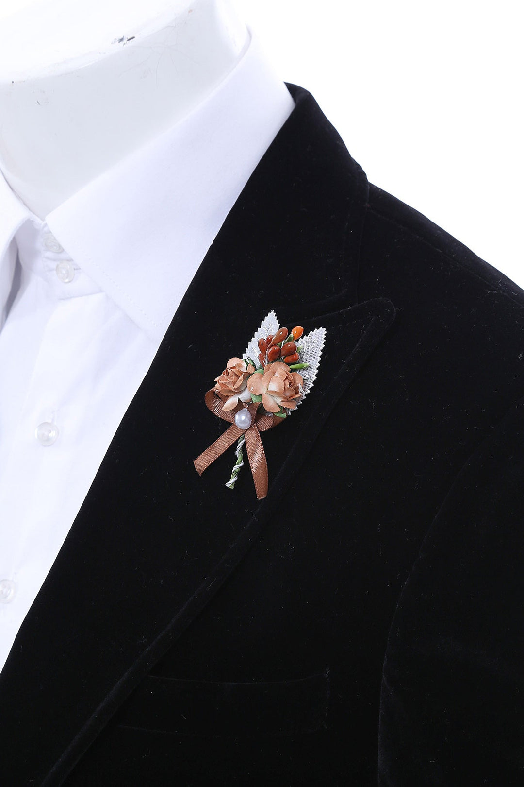 WSS Men Caramel Blossom and Ribbon Lapel Pin - Newnan