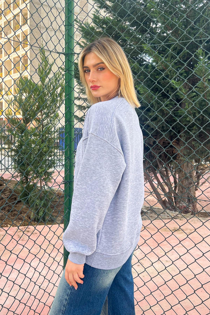 MPL Women's Bicycle Neck Loose Fit 3 Yarn Sweatshirt 21616 - Westland