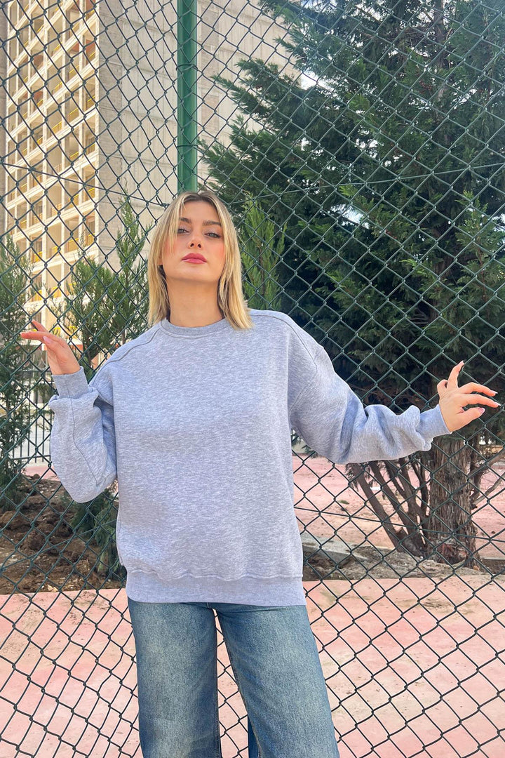 MPL Women's Bicycle Neck Loose Fit 3 Yarn Sweatshirt 21616 - Westland