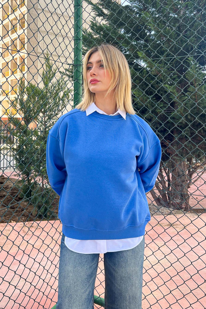 MPL Women's Bicycle Neck Loose Fit 3 Yarn Sweatshirt 21616 - Greeley