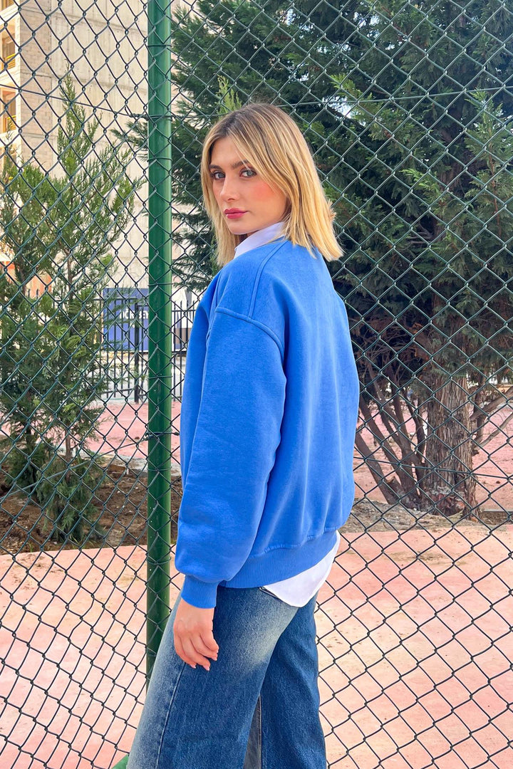 MPL Women's Bicycle Neck Loose Fit 3 Yarn Sweatshirt 21616 - Greeley