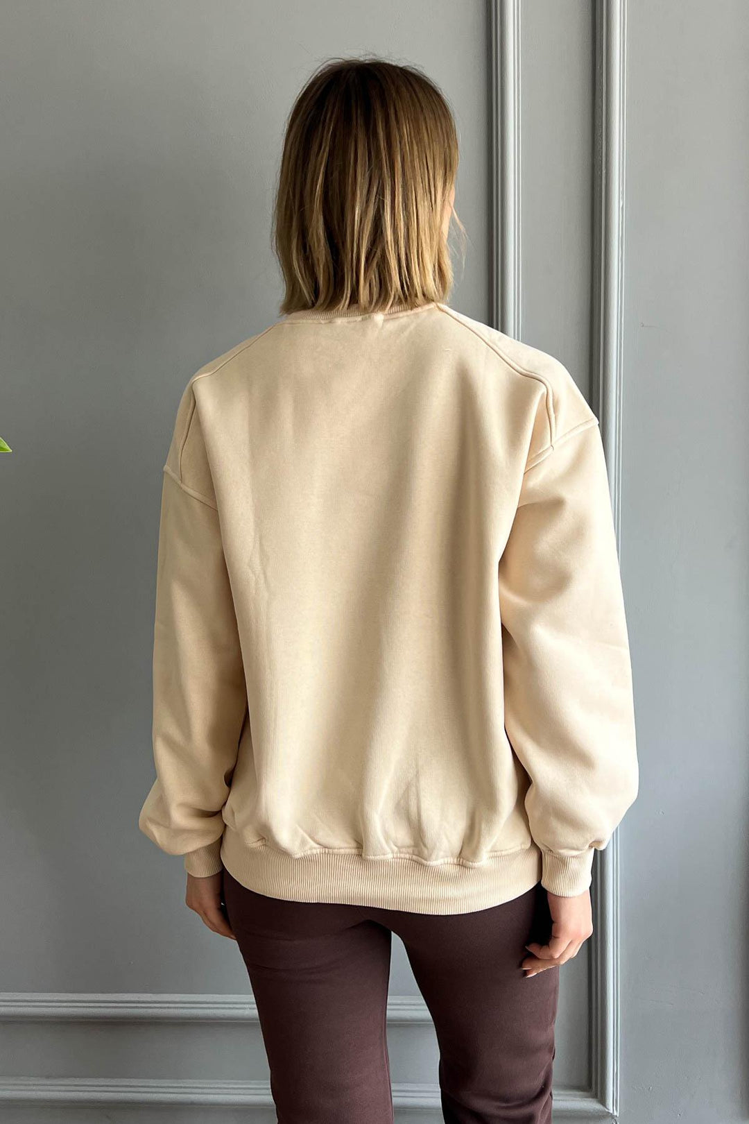 MPL Women's Bicycle Neck Loose Fit 3 Yarn Sweatshirt 21616 - Apizaco