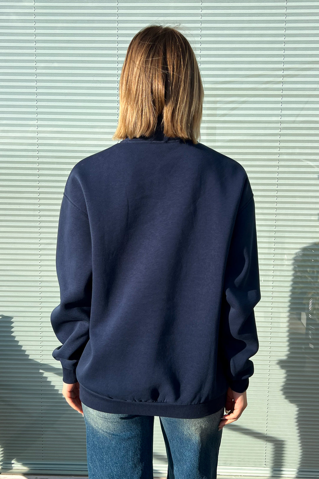 MPL Women's Collar Zippered Comfortable Fit 3 Yarn Sweatshirt 21622 - Castres