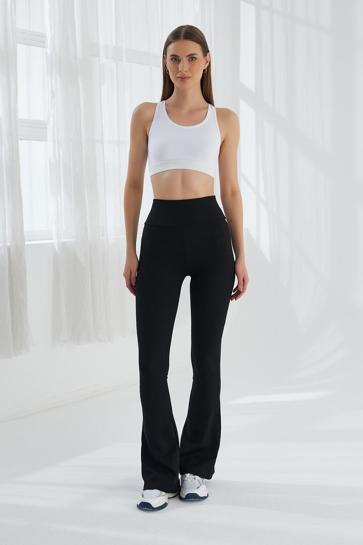 MPL Women's High Waisted Flared Spanish Pants Leggings 0576 - Edison