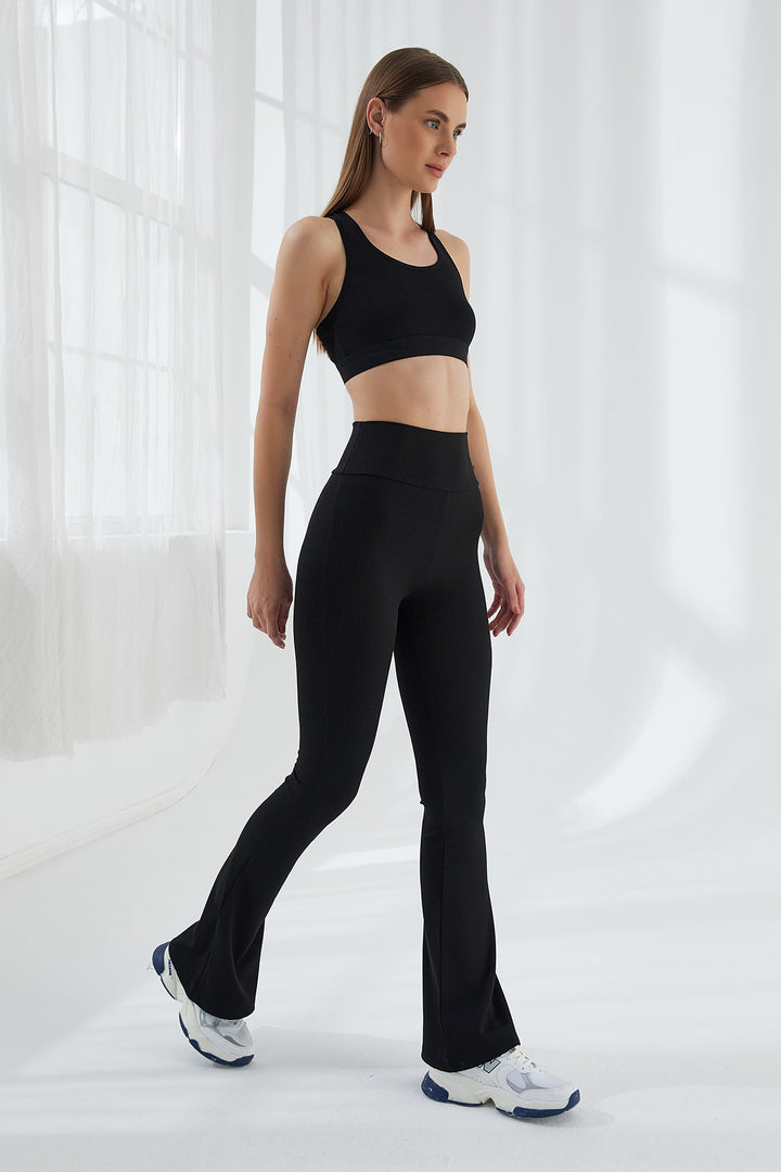 MPL Women's High Waisted Flared Spanish Pants Leggings 0576 - Edison