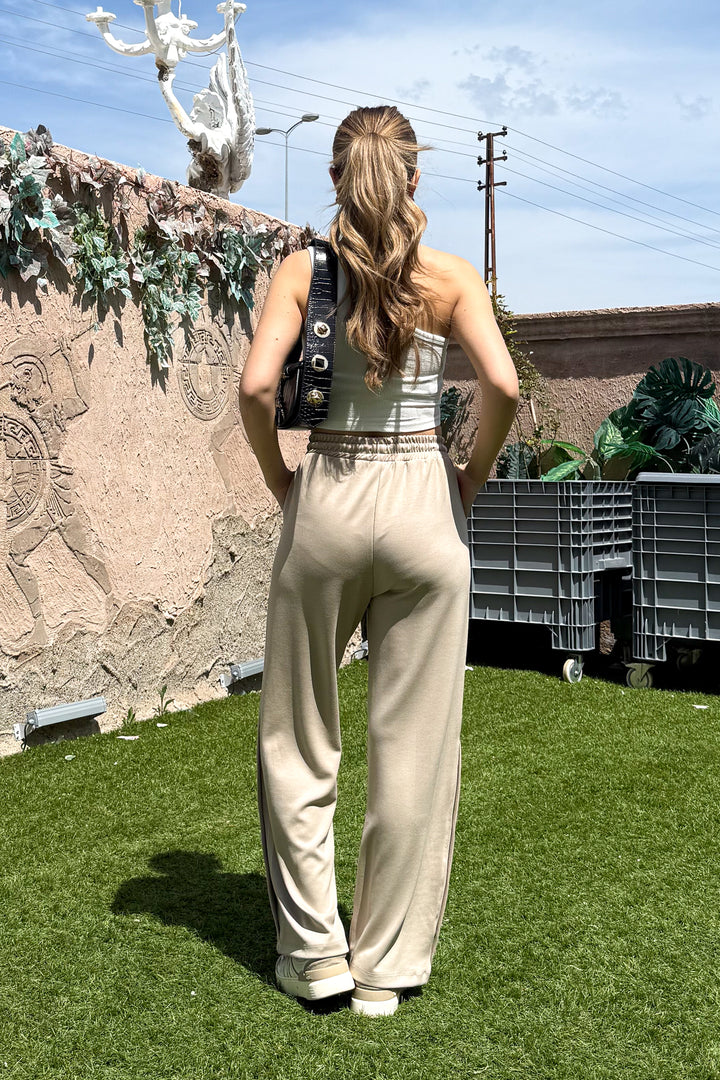 MPL Women's Wide Leg Sweatpants with Snap Buttons at the Hem 3037 - Valongo