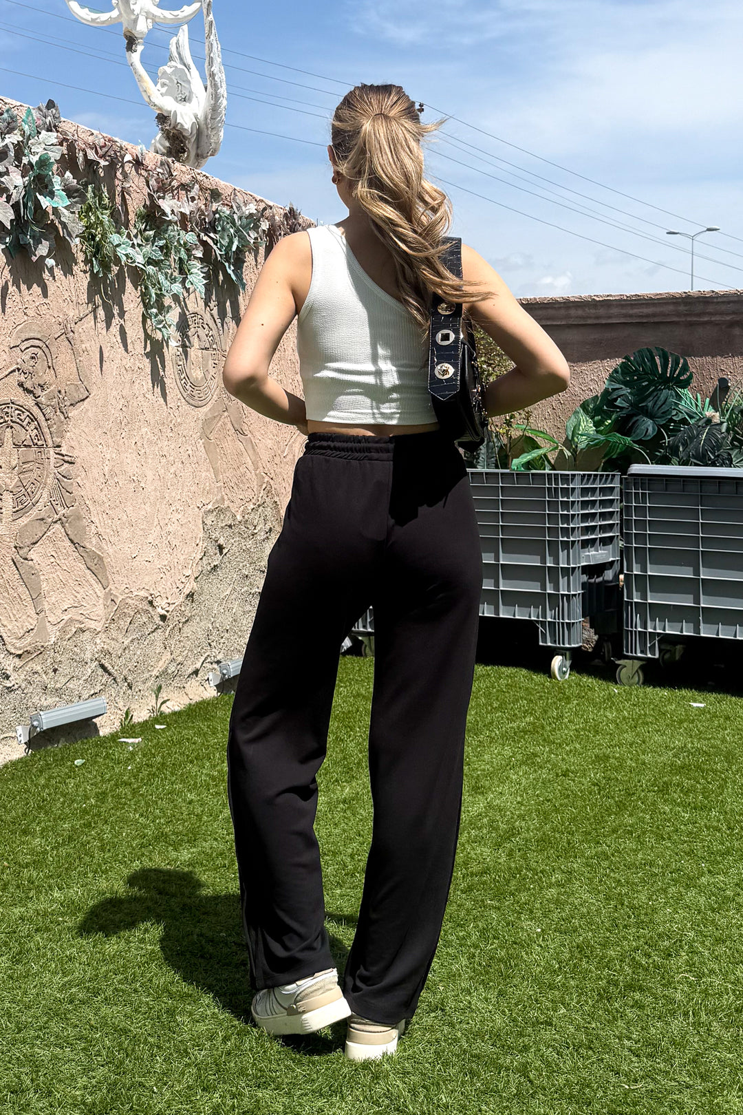 MPL Women's Wide Leg Sweatpants with Snap Buttons at the Hem 3037 - Istres