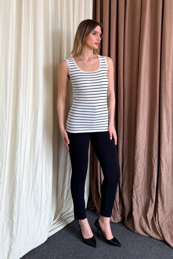 MPL Women's Lace Striped Tank Top 4002 - Smithtown