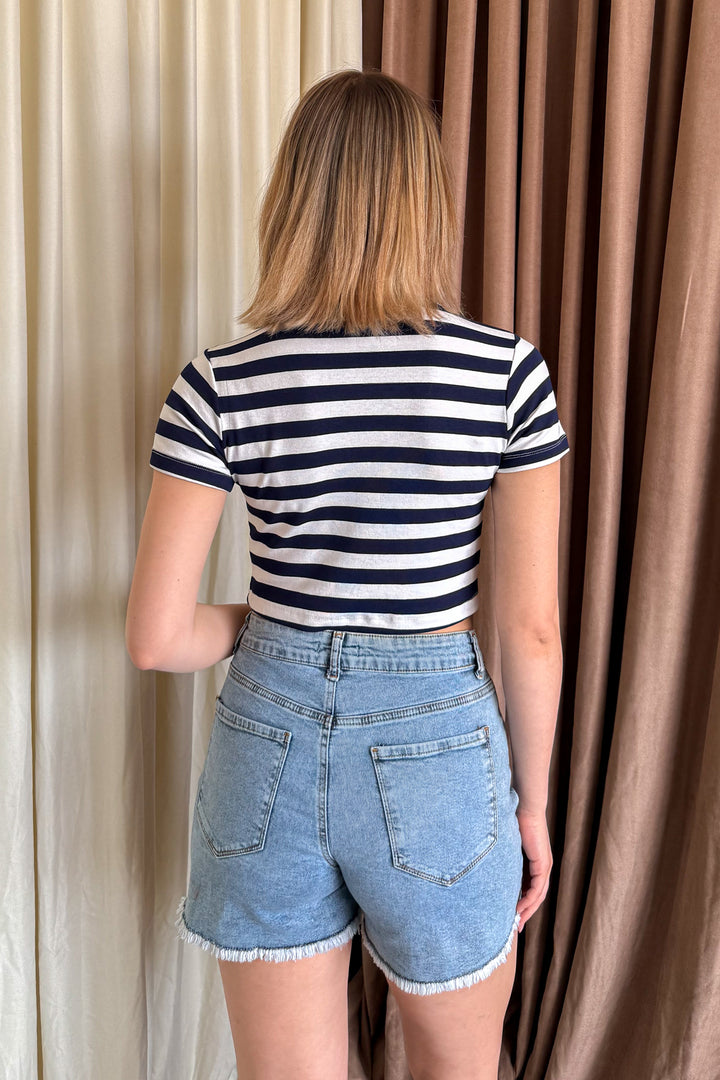 MPL Women's Round Neck Striped Crop Body 6110 - Vinnytsia