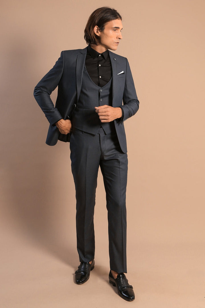 WSS Smoked Slim Fit Men's Suit with Vest  - Leganés