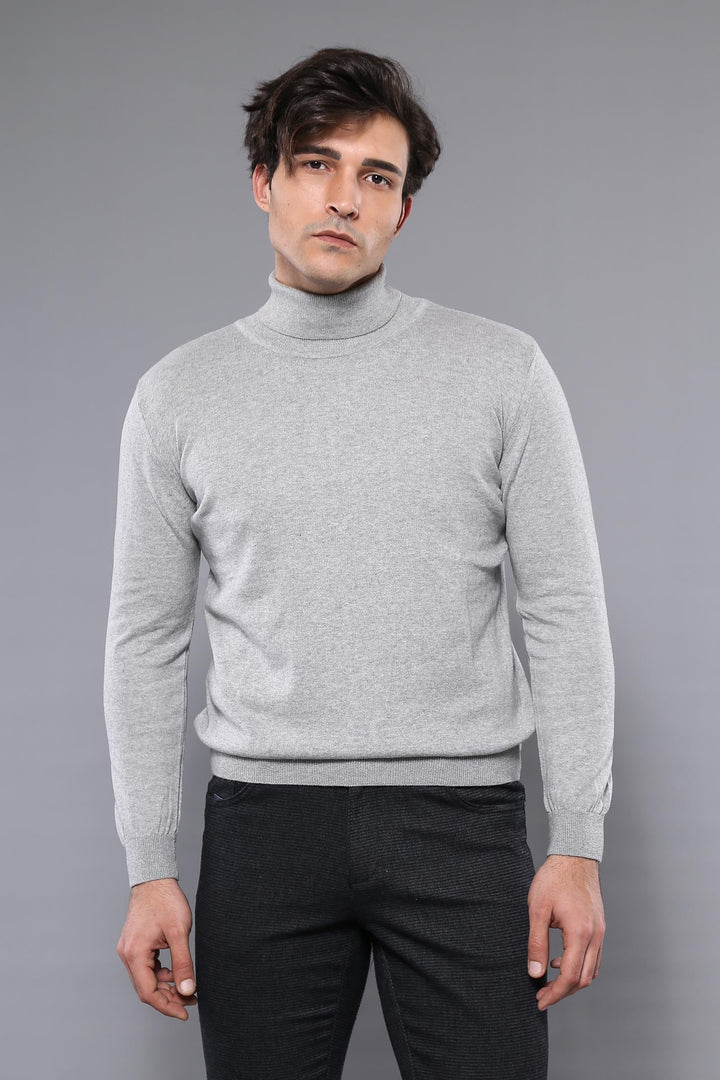 WSS Turtleneck Grey Men Sweater  - Buzău