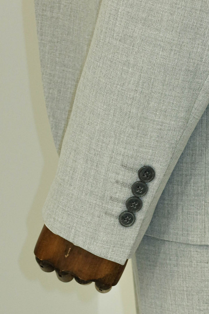 WSS Three Piece Slim Fit Single Button Grey Men Suit - Georgetown